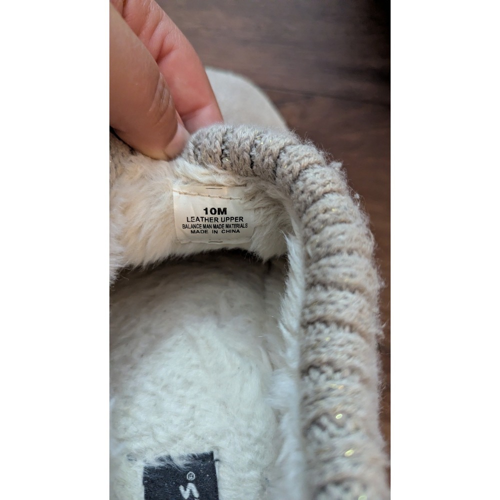 Clarks Womens Tan Suede Knit Collar Faux Fur Lined Slipper Booties Size 10M - Picture 4 of 6